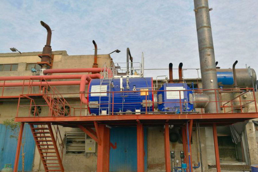 1000kW天然氣機組3合1余熱鍋爐現(xiàn)場